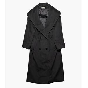 Vintage Forecaster of Boston Wool Overcoat Hooded Double Breasted Charcoal Gray